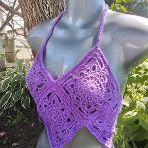 Boho Flower Purple Beach Top